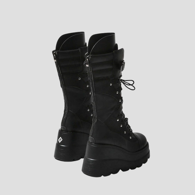 HEAVY-DUTY PUNK PLATFORM BIKER BOOTS
