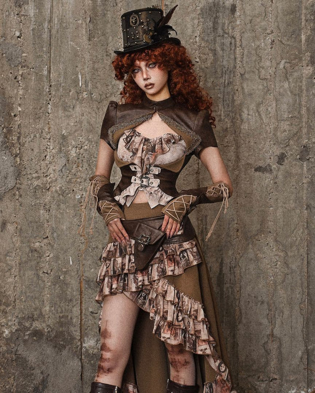 PU LACED STEAMPUNK ARM-GUARDS