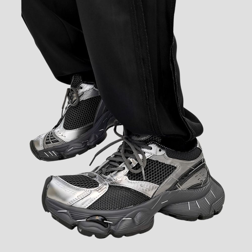 4CM PLATFORM TECH SNEAKER GUNMETAL