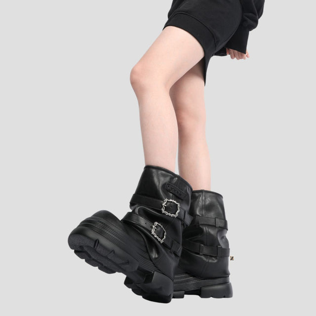 SLOUCHY BIKER PANT-BOOTS BLK