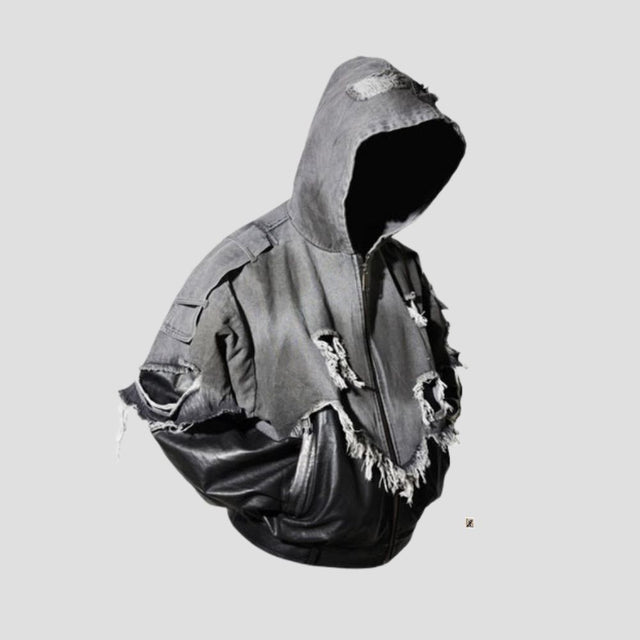 DECONSTRUCTED DISTRESSED LEATHER JACKET