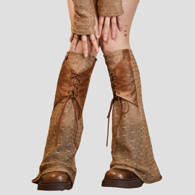 EROSION KNIT PU-HYBRID LEG-WARMERS