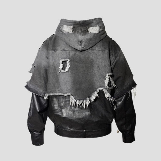 DECONSTRUCTED DISTRESSED LEATHER JACKET
