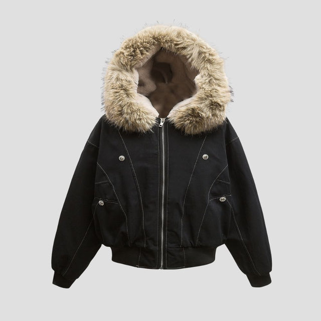 VINTAGE FUR COLLAR WORK JACKET