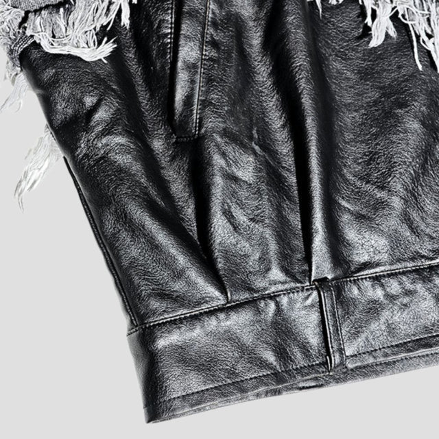 DECONSTRUCTED DISTRESSED LEATHER JACKET