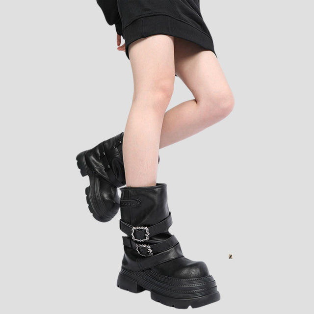 SLOUCHY BIKER PANT-BOOTS BLK