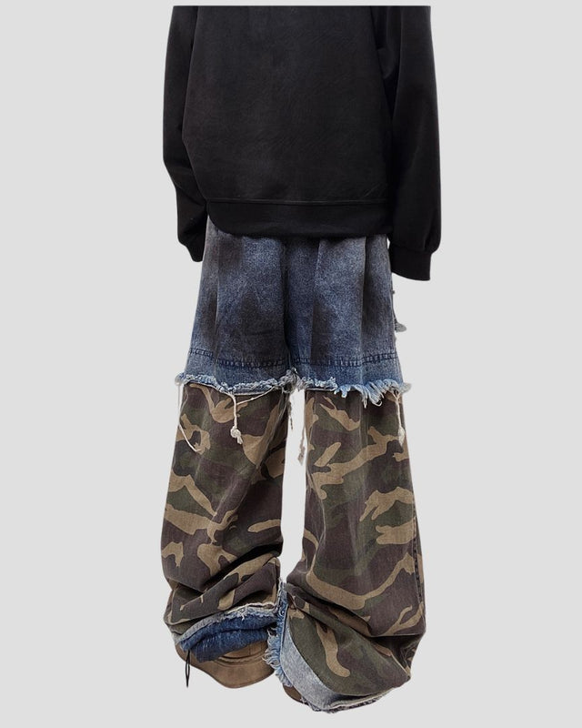 DESTROYED CAMO DENIM