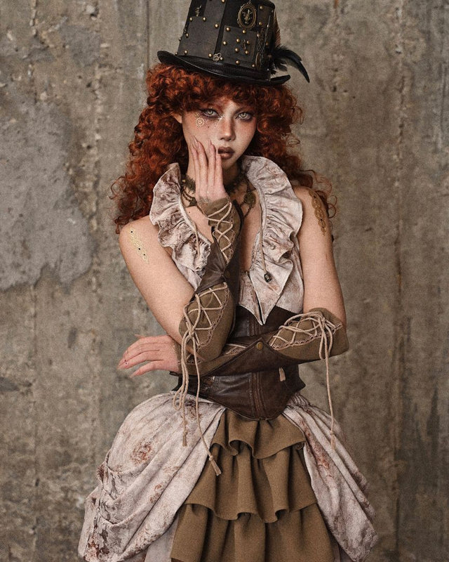 PU LACED STEAMPUNK ARM-GUARDS