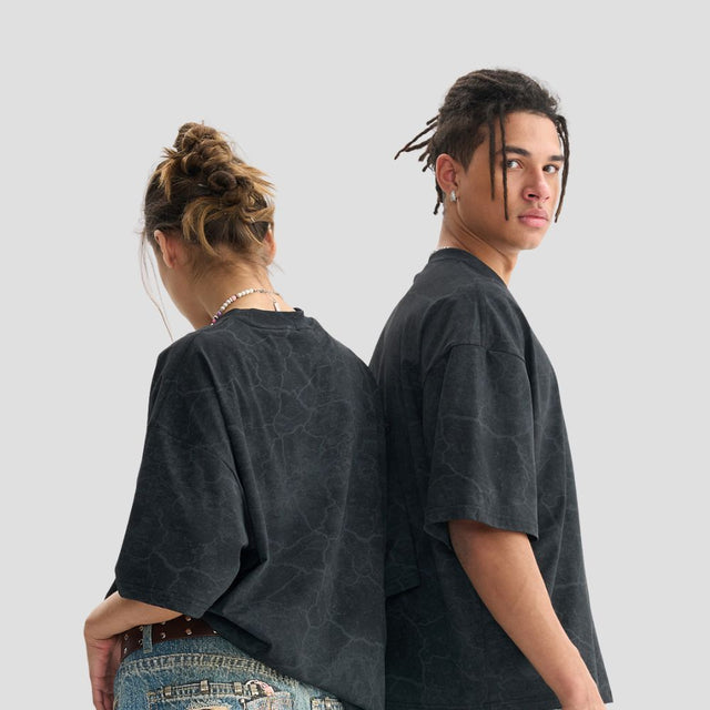 CRACKLE TEXTURE OVERSIZED TEE