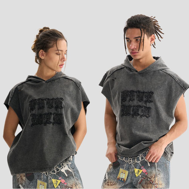 BOXY HOODED TEE VEST