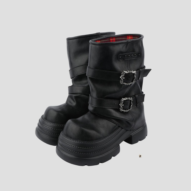 SLOUCHY BIKER PANT-BOOTS BLK