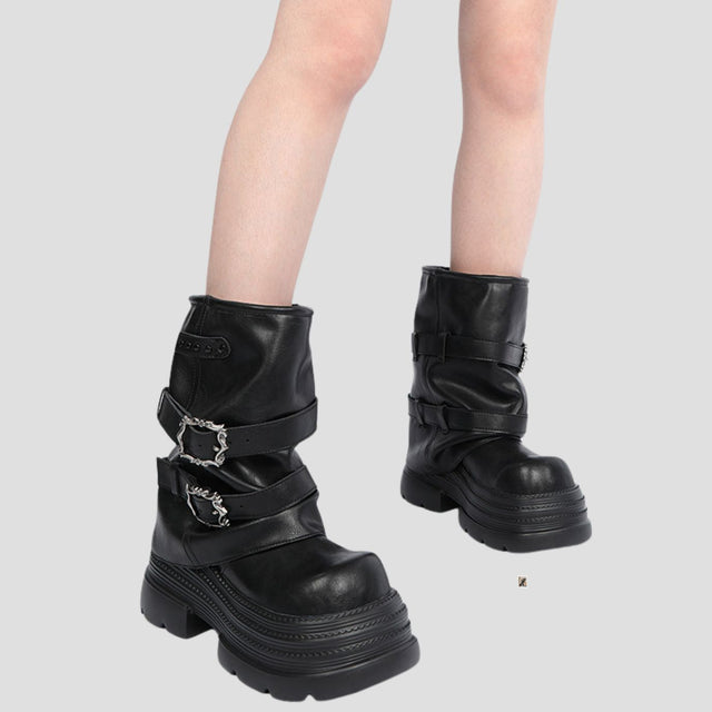 SLOUCHY BIKER PANT-BOOTS BLK