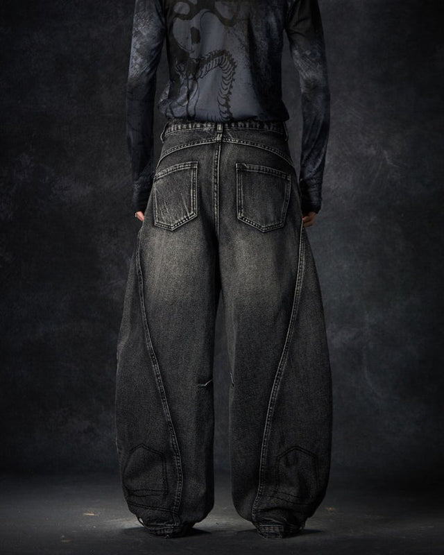 GOTHIC PATCH DENIM: BLACK