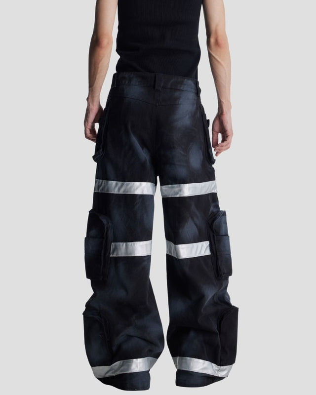 100% COTTON CARGO PANT BLK/RED