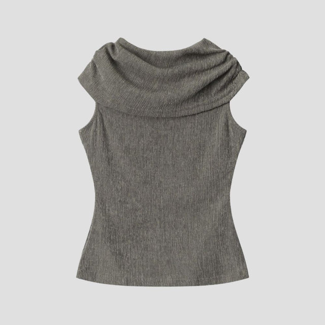 OFF-SHOULDER DISTRESSED CROP BLK