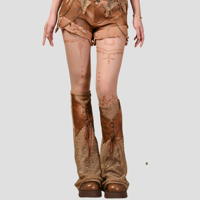 EROSION KNIT PU-HYBRID LEG-WARMERS