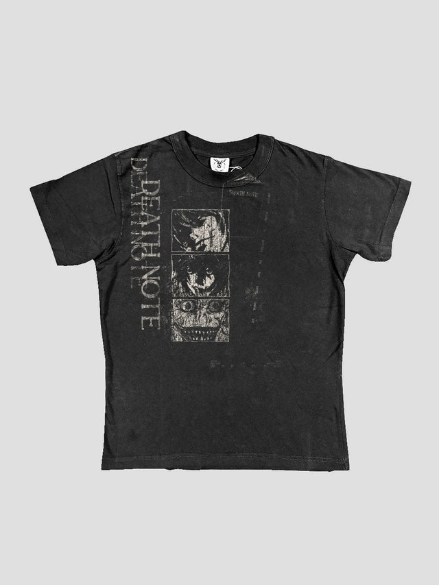 None Unit Archive Panel Washed Tee in washed black product front view