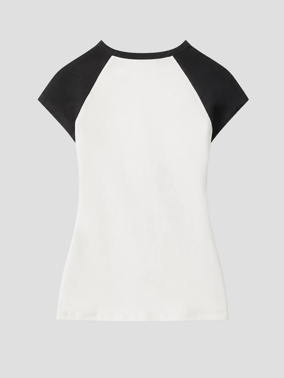 None Unit Grunge Cross Raglan Crop Tee in black product back view