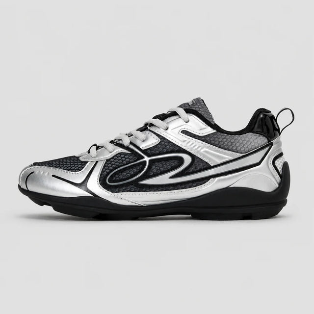 None Unit Meteor Wave Low Sneaker in meteor silver side profile