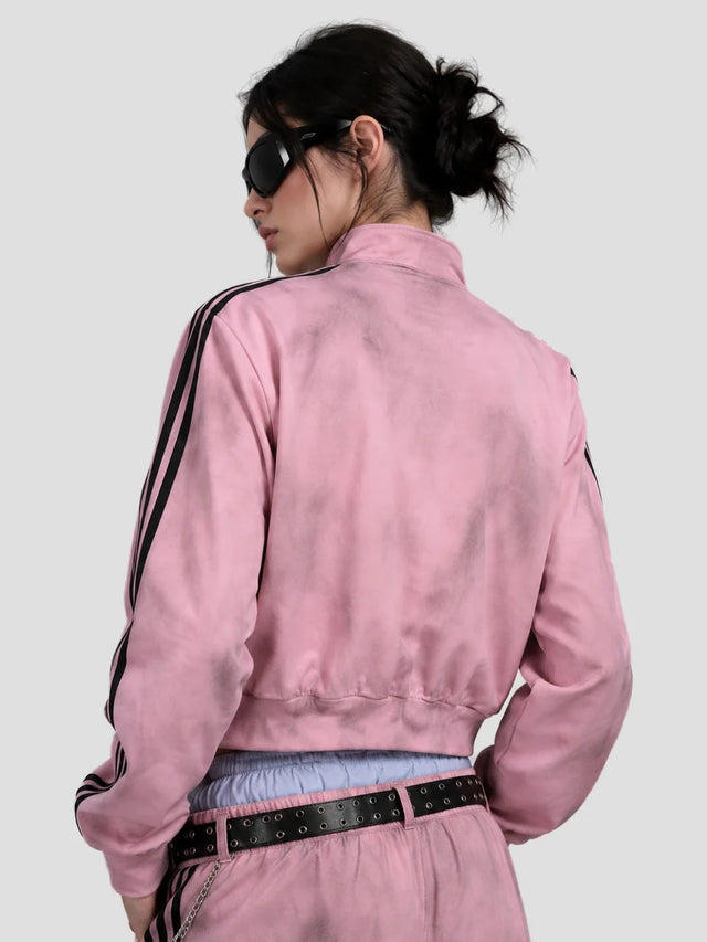 None Unit Pink Ash Track Separates in pink model back detail view