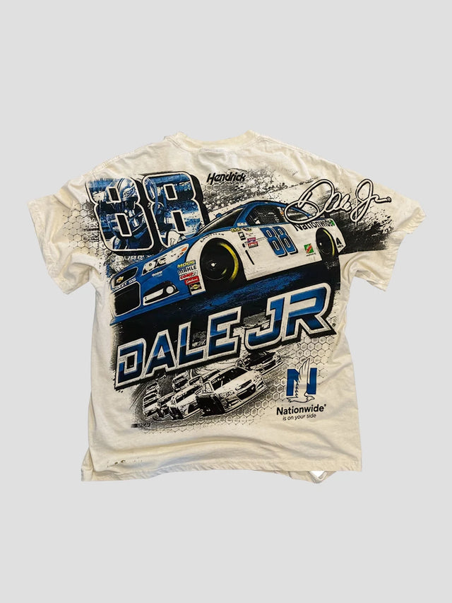 None Unit Racing 88 Distressed Tee in vintage apricot product back view