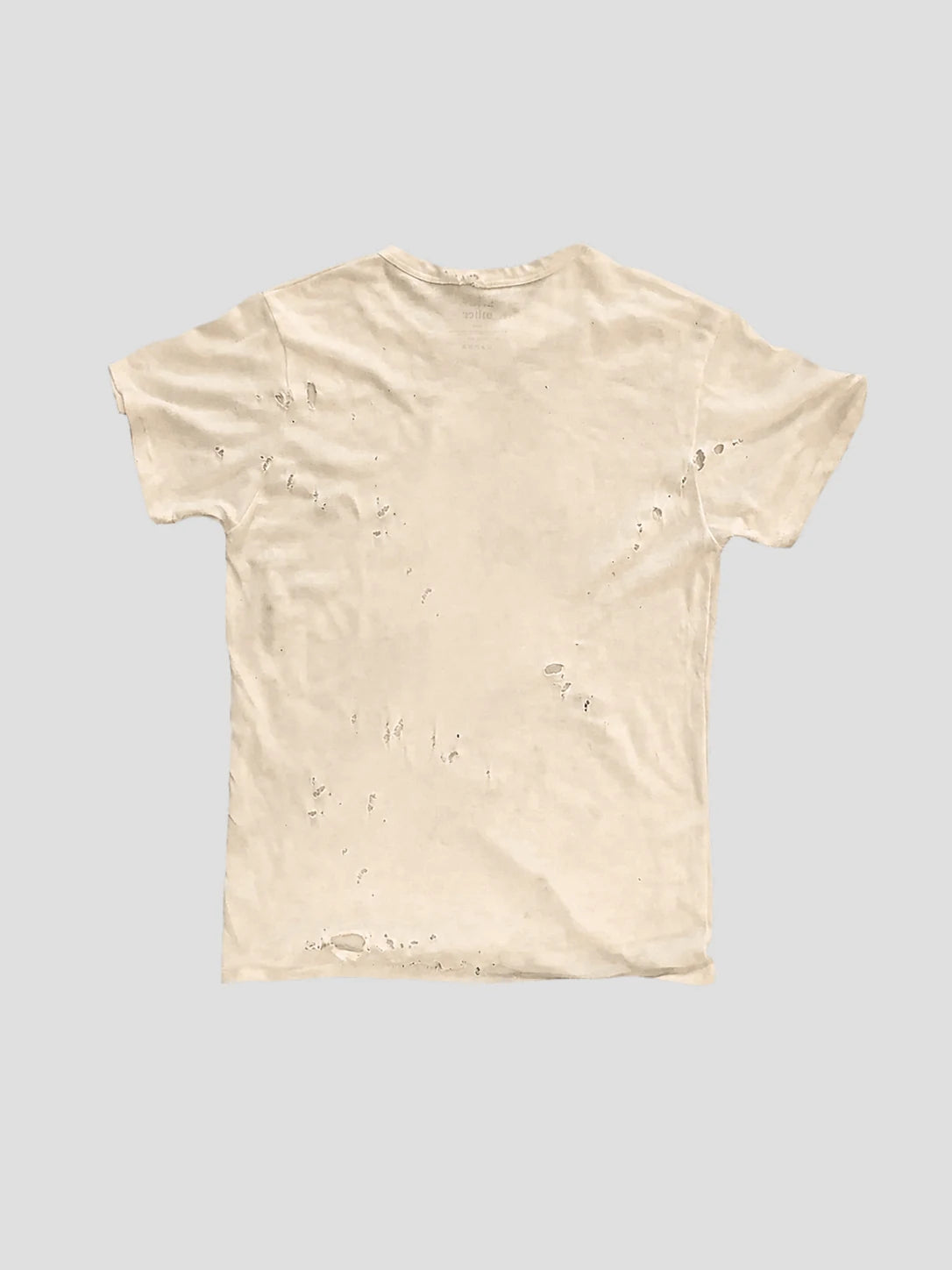None Unit Ripped Washed Essential Tee in cream product back view