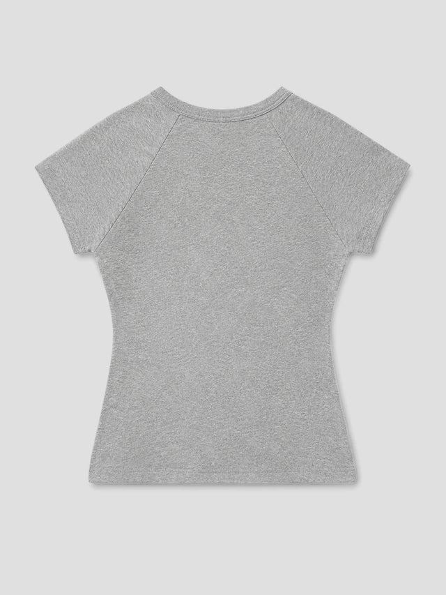 None Unit Static Portrait Raglan Tee in heather gray product back view