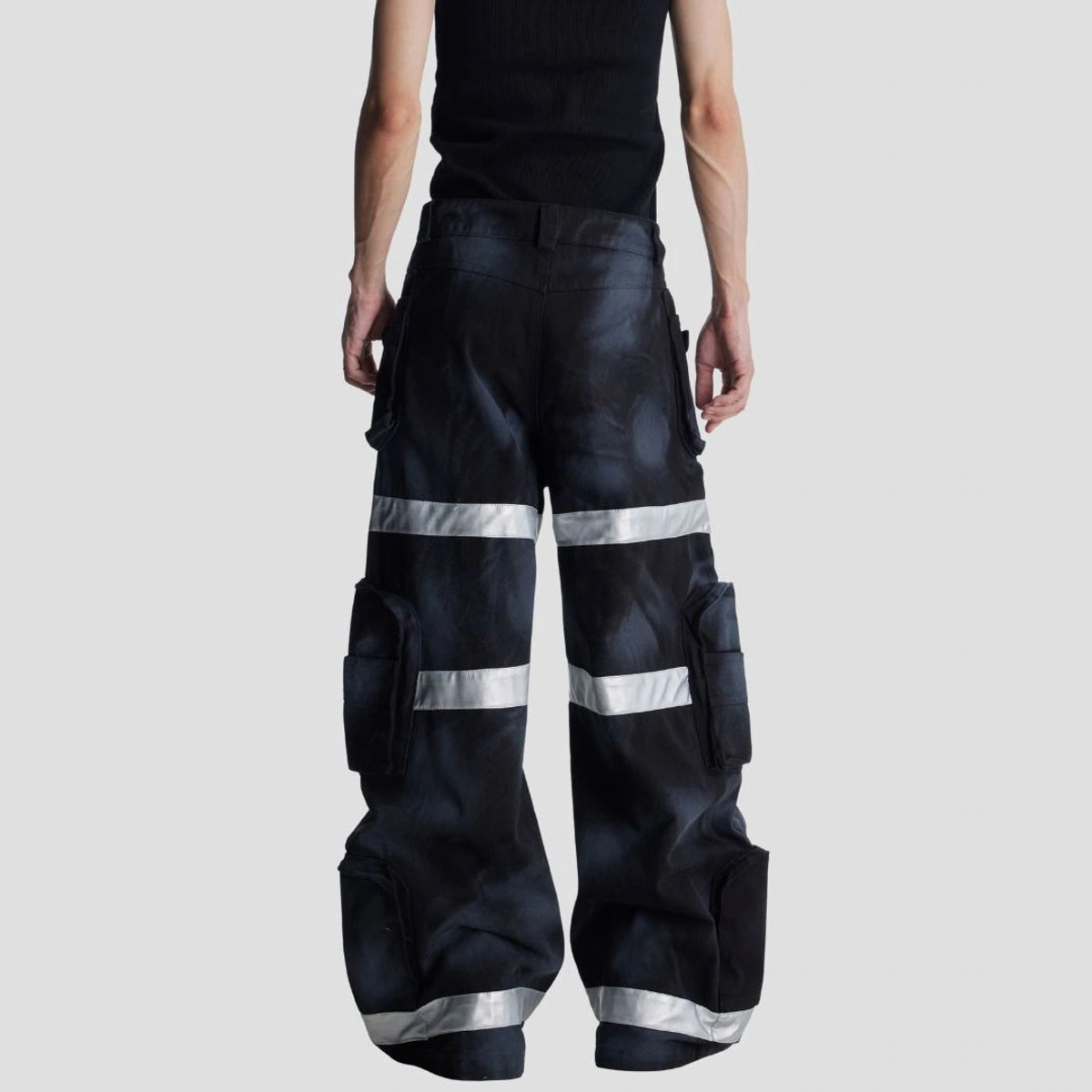 100% COTTON CARGO PANT BLK/RED