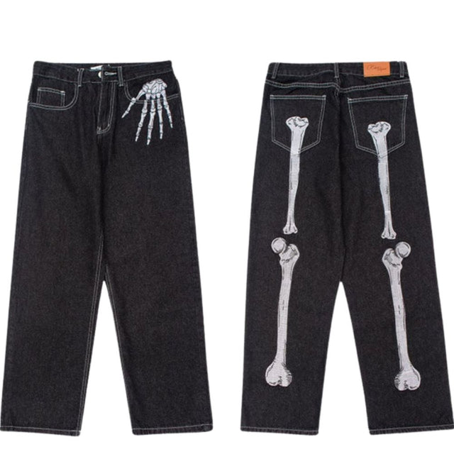 Skeleton Embroidered Jeans