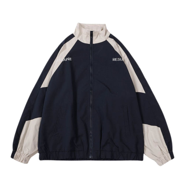 Stand Collar Colorblock Jacket