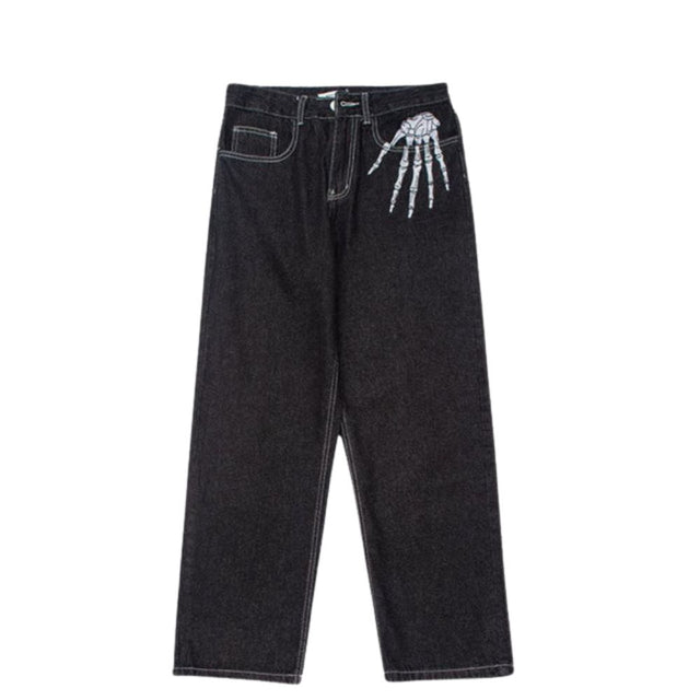 Skeleton Embroidered Jeans