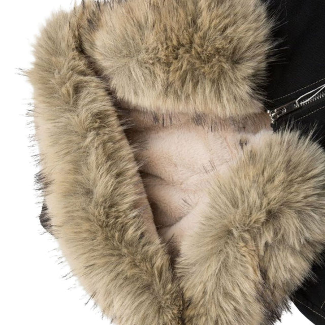 Vintage Hooded Fur Collar Jacket