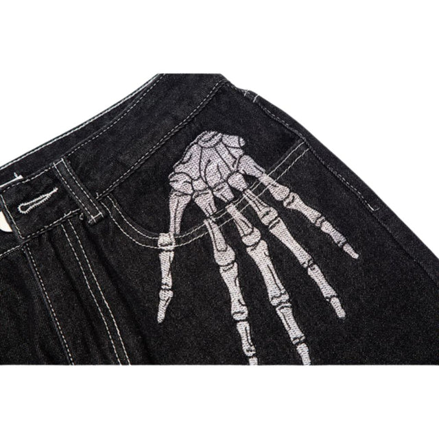 Skeleton Embroidered Jeans