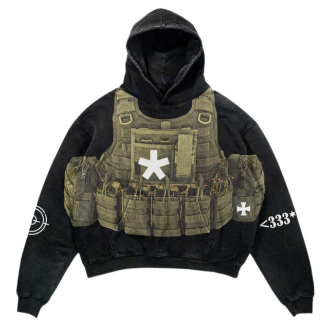 333 Tactical Vest Print Hoodie