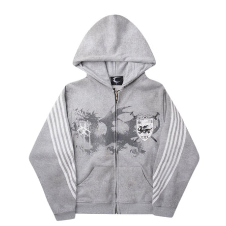 Vintage Design Three-Stripe Print Hoodie Set
