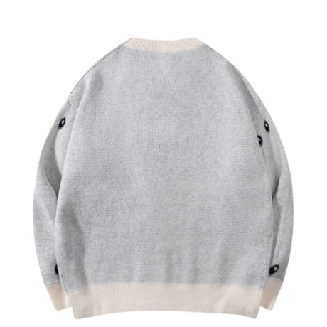 Dark Gothic Skull Jacquard Knit Sweater