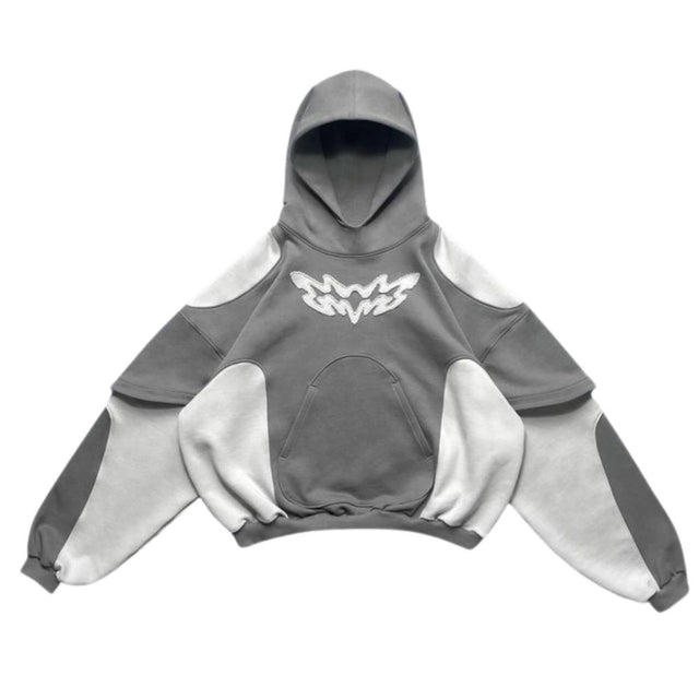 Patchwork Color-Block Pullover Sweatshirt