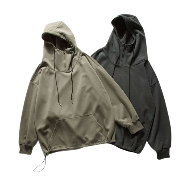 Solid Half-Zip Hoodie