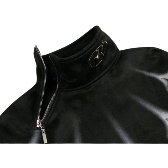 Sudadera de cuello alto con cremallera decorada