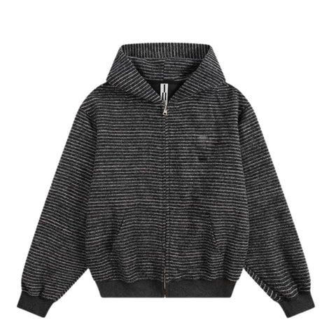 Striped Hooded Zip-Up Hoodie