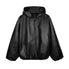 Oversized PU Leather Hooded Jacket