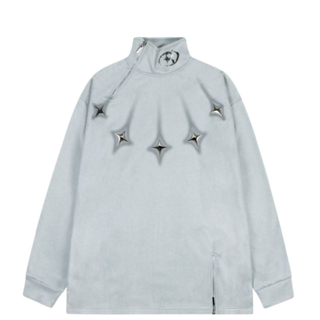 Sudadera de cuello alto con cremallera decorada