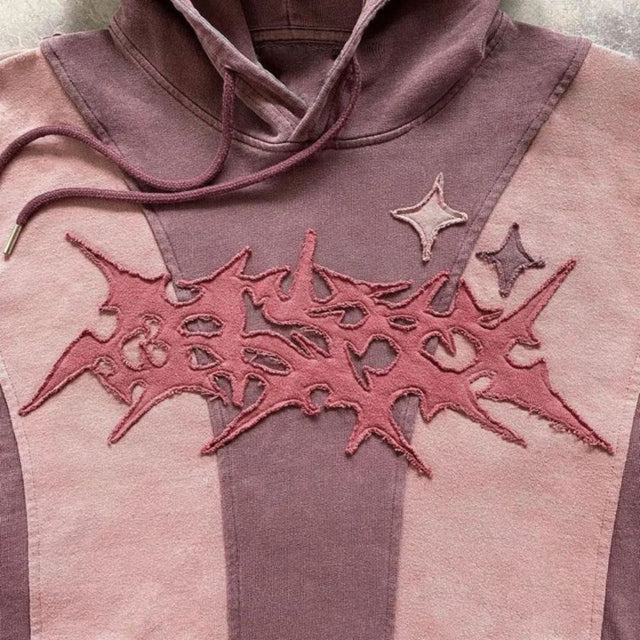 Streetwear Y2K Patchwork Hoodie