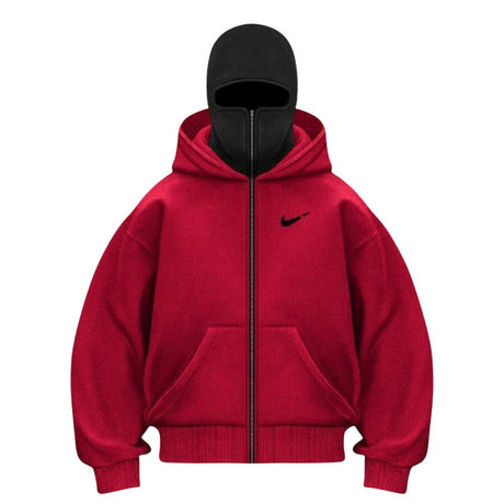 Unique Double-Hood Zipper Hoodie