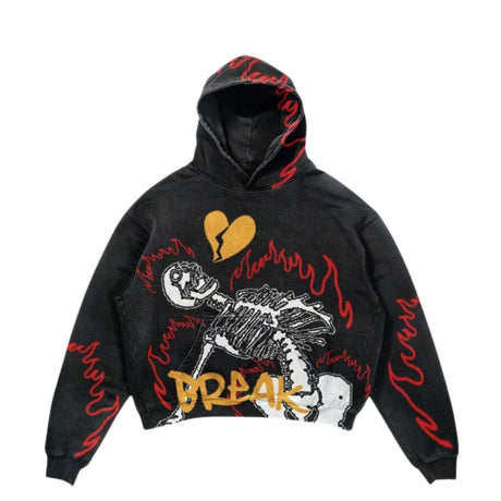 Skull Art Printed Hoodie
