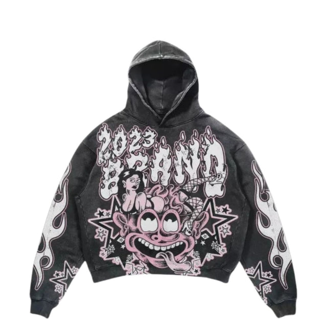 Graffiti Cartoon Graphic Oversized Hoodie