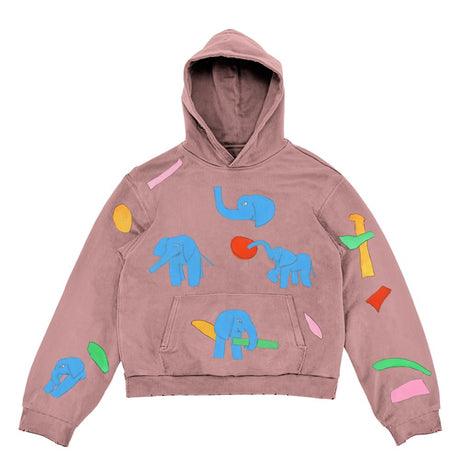 Unisex Cartoon Print Fleece Hoodie