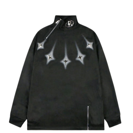 Sweatshirt mit hohem Kragen und Reißverschlussverzierung