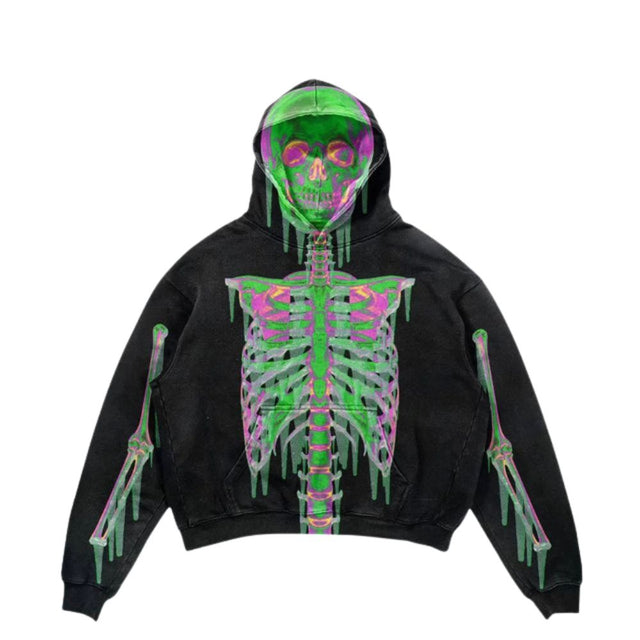 Smoking Skull Graphic Hoodie
