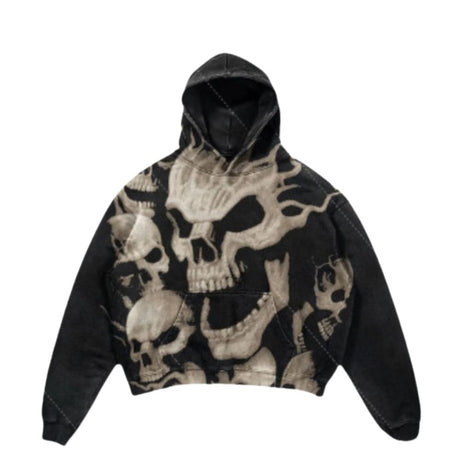Skull Art Printed Hoodie